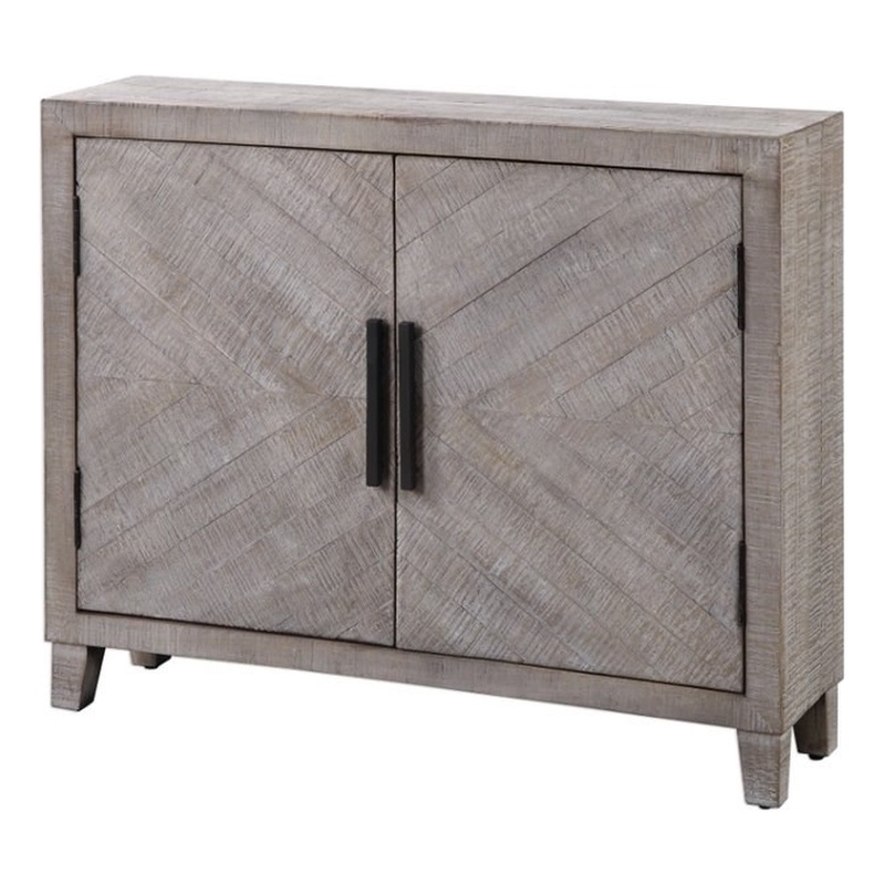 Uttermost Adalind Farmhouse 2-Door Wood Accent Cabinet in White Wash