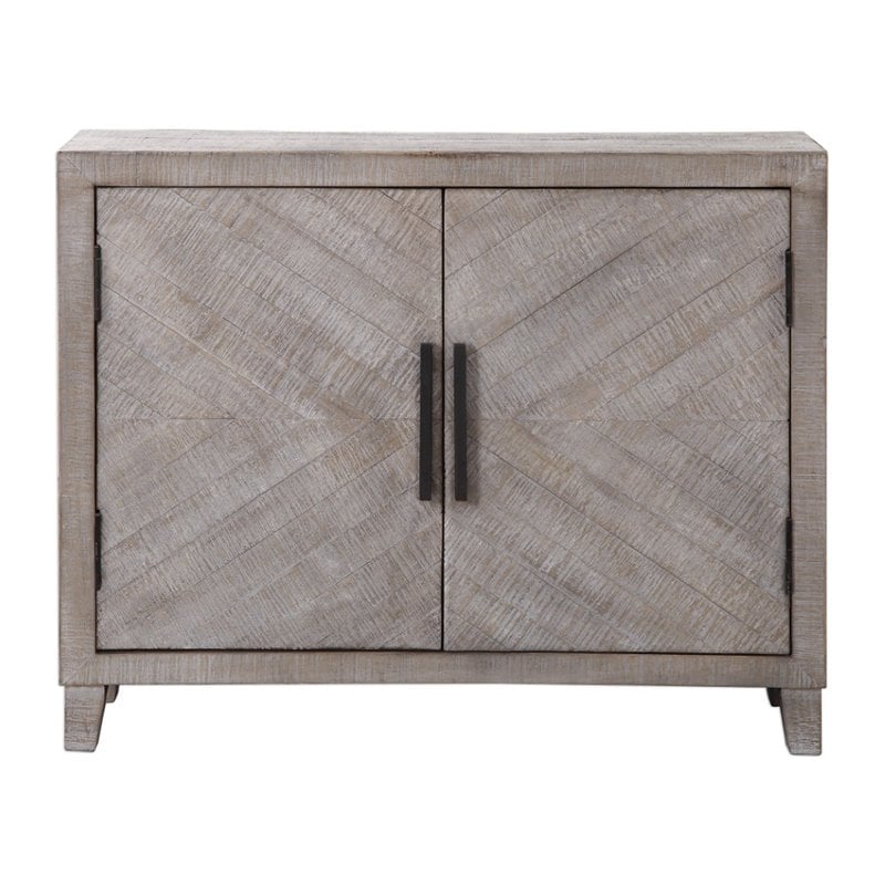 Uttermost Adalind Farmhouse 2-Door Wood Accent Cabinet in White Wash