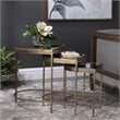 Uttermost India Contemporary Metal Nesting Tables in Antique Gold (Set of 3)