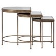 Uttermost India Contemporary Metal Nesting Tables in Antique Gold (Set of 3)