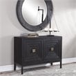 Uttermost Aiken 2-Door Contemporary Iron and Wood Cabinet in Ebony Black