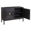 Uttermost Aiken 2-Door Contemporary Iron and Wood Cabinet in Ebony Black