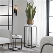 Uttermost Gambia Modern Marble and Steel Plant Stand in Aged Black