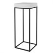 Uttermost Gambia Modern Marble and Steel Plant Stand in Aged Black
