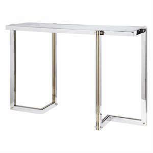Uttermost Locke Modern Stainless Steel and Glass Console Table - Polished Nickel