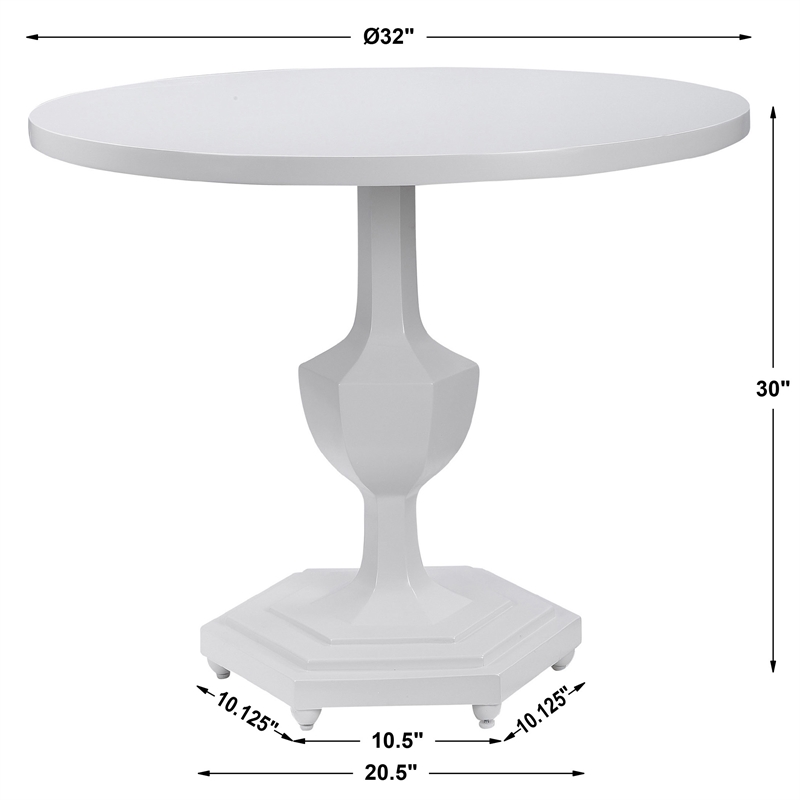 Uttermost Kabarda MDF Wood and Resin Foyer Table in Glossy White