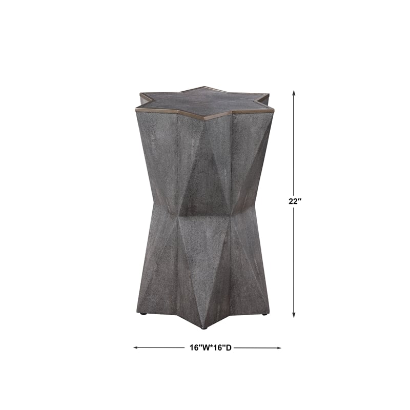 Uttermost Capella Polyurethane & MDF Accent Table in Charcoal Gray