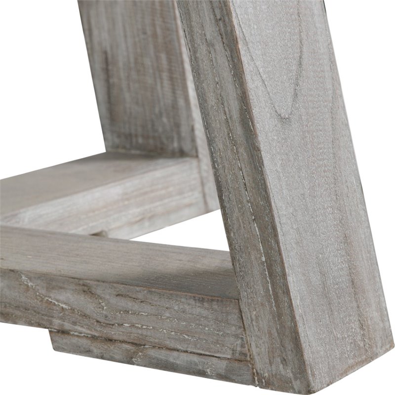 Uttermost Gidran Transitional Wood and Iron Dining Table in Soft Gray