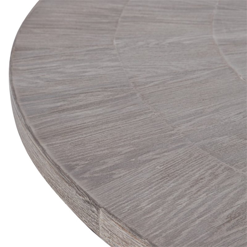 Uttermost Gidran Transitional Wood and Iron Dining Table in Soft Gray