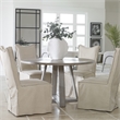 Uttermost Gidran Transitional Wood and Iron Dining Table in Soft Gray