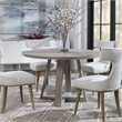 Uttermost Gidran Transitional Wood and Iron Dining Table in Soft Gray