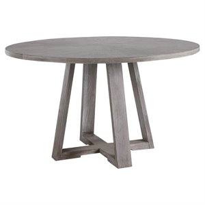 Uttermost Gidran Transitional Wood and Iron Dining Table in Soft Gray