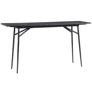 Uttermost Kaduna Slate Iron and Wood Console Table in Aged Black