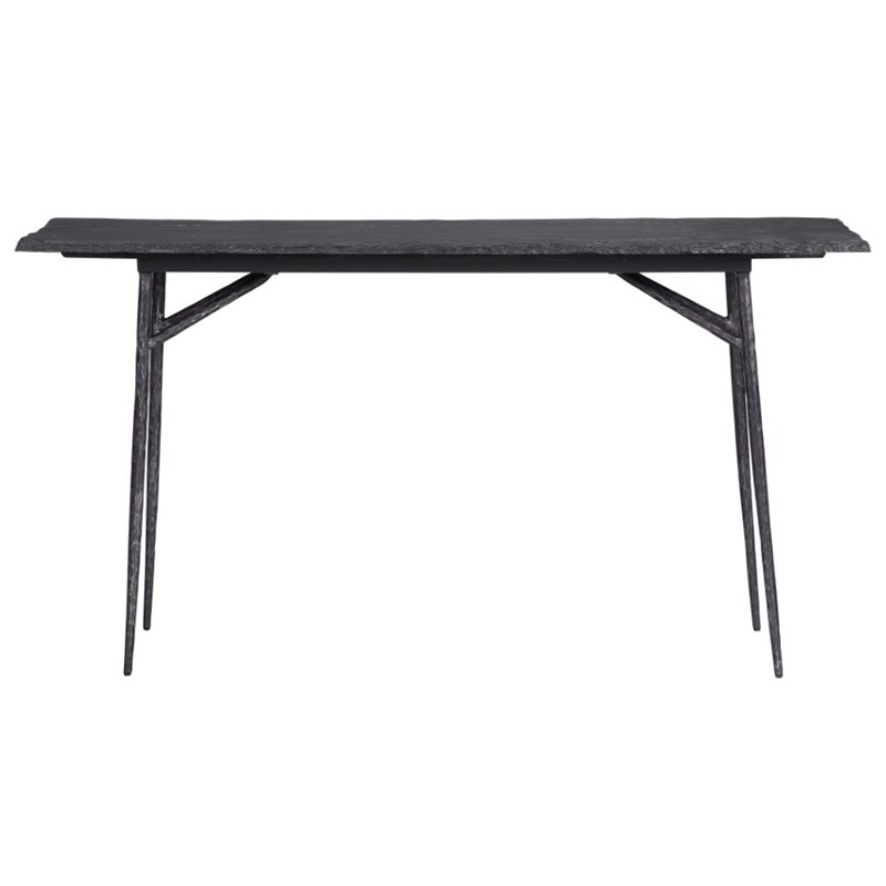 Uttermost Kaduna Slate Iron and Wood Console Table in Aged Black