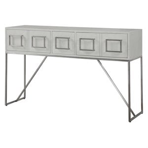 Uttermost Abaya MDF and Stainless Steel Console Table in Soft White