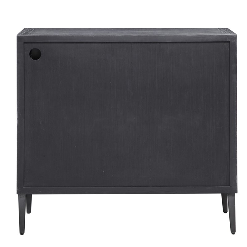 Uttermost Laurentia 2-Door Elm Wood and Iron Sideboard in Light Gray