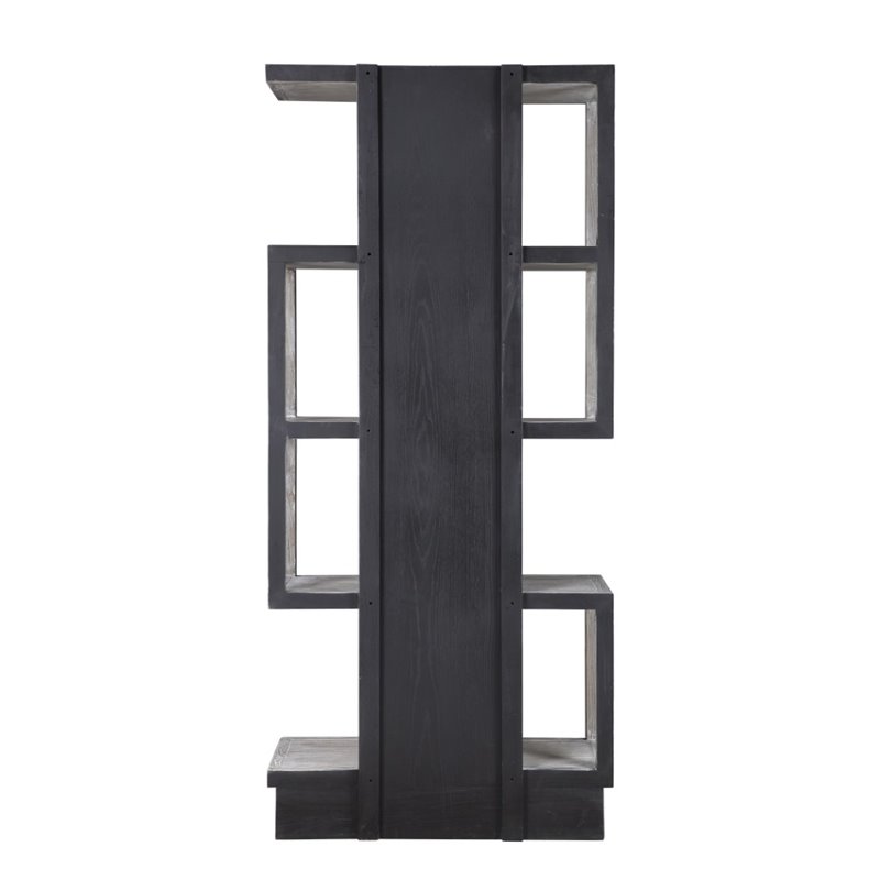 Uttermost Nicasia Modern Elm Wood Etagere in Light Gray