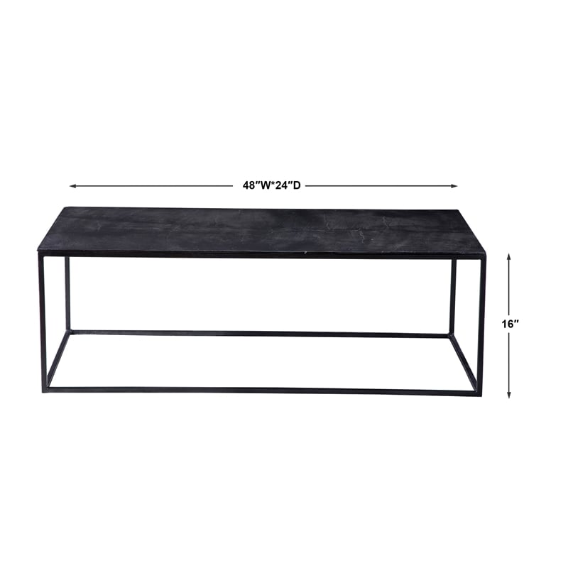 Uttermost Coreene Aluminum and Iron Coffee Table in Black Finish