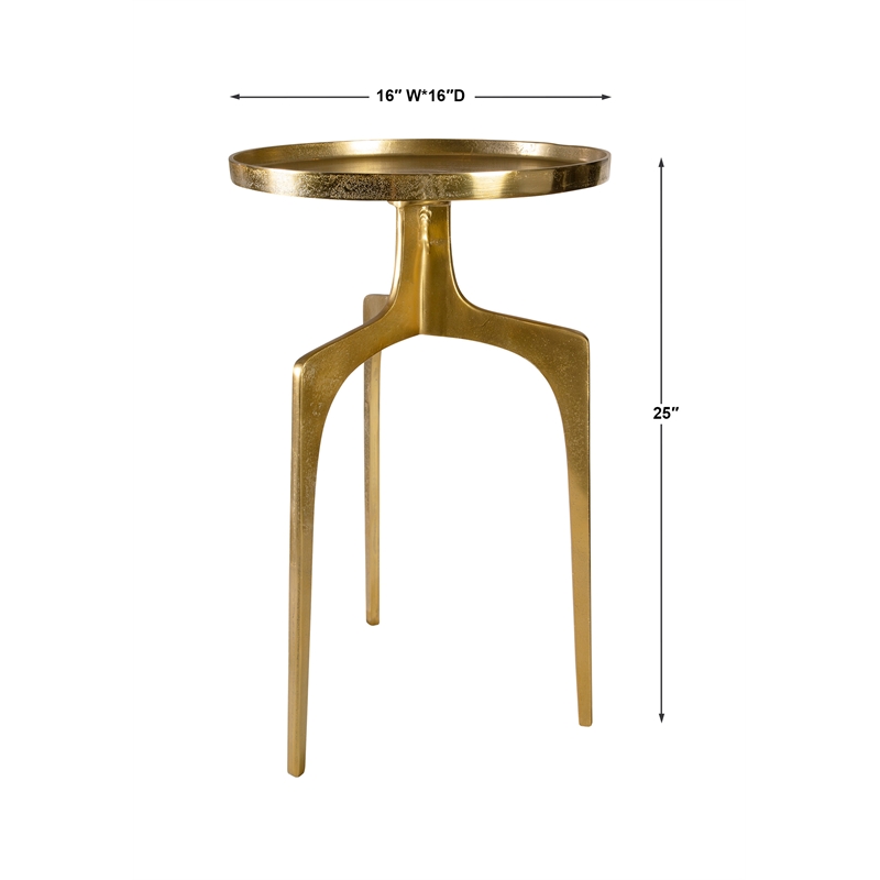 Uttermost Kenna Contemporary Aluminum Accent Table in Soft Gold