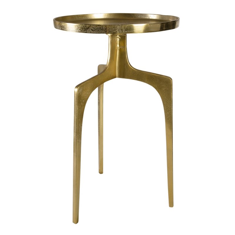 Uttermost Kenna Contemporary Aluminum Accent Table in Soft Gold