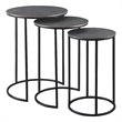 Uttermost Erik Metal and Aluminum Nesting Tables in Antique Nickel (Set of 3)