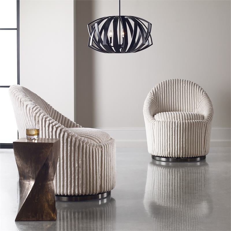 Uttermost Euphrates Contemporary Aluminum Accent Table in Tarnished Silver