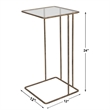 Uttermost Cadmus Iron Metal and Glass Accent Table in Antique Gold