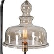 Uttermost Elieser Contemporary Steel and Glass Floor Lamp in Antique Brass