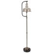 Uttermost Elieser Contemporary Steel and Glass Floor Lamp in Antique Brass