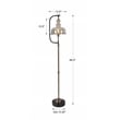 Uttermost Elieser Contemporary Steel and Glass Floor Lamp in Antique Brass