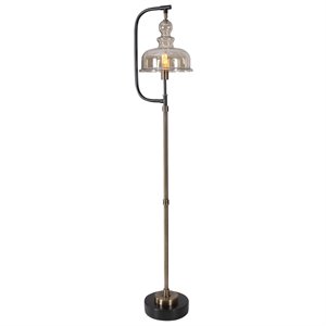 uttermost elieser industrial floor lamp in antique brass