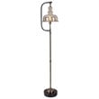 Uttermost Elieser Contemporary Steel and Glass Floor Lamp in Antique Brass