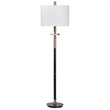 Uttermost Maud Traditional Steel Metal Floor Lamp in Aged Black/Antique Brass