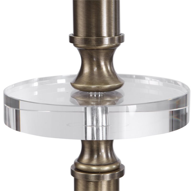 Uttermost Maud Traditional Steel Metal Floor Lamp in Aged Black/Antique Brass