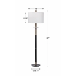 Uttermost Maud Traditional Steel Metal Floor Lamp in Aged Black/Antique Brass