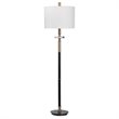 Uttermost Maud Traditional Steel Metal Floor Lamp in Aged Black/Antique Brass