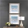 Uttermost Sea Coastal Plastic and Glass Sandbar Framed Print in Blue (Set of 2)