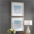 Uttermost Sea Coastal Plastic and Glass Sandbar Framed Print in Blue (Set of 2)