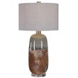 Uttermost Maggie Ceramic Iron and Fabric Table Lamp in Terracotta Rust Brown