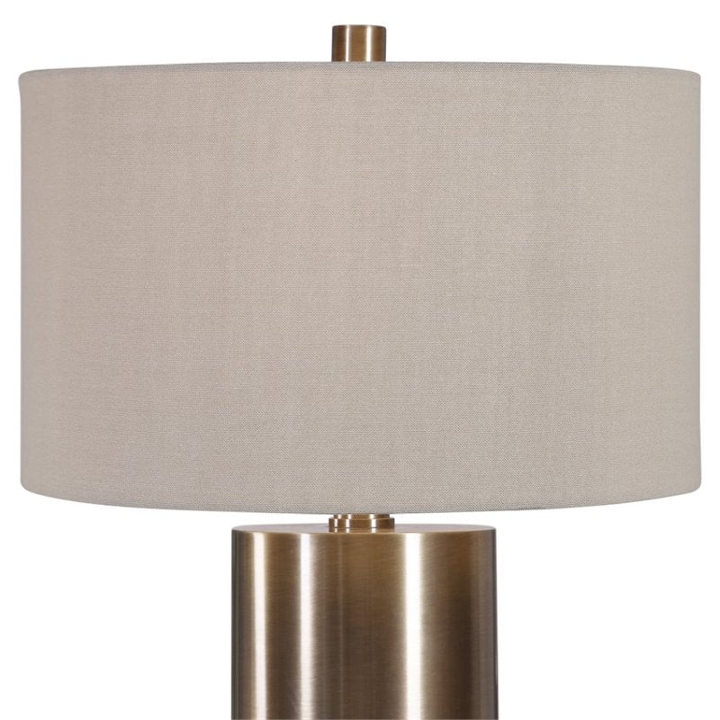 Uttermost Taria Contemporary Steel Table Lamp in Brushed Brass