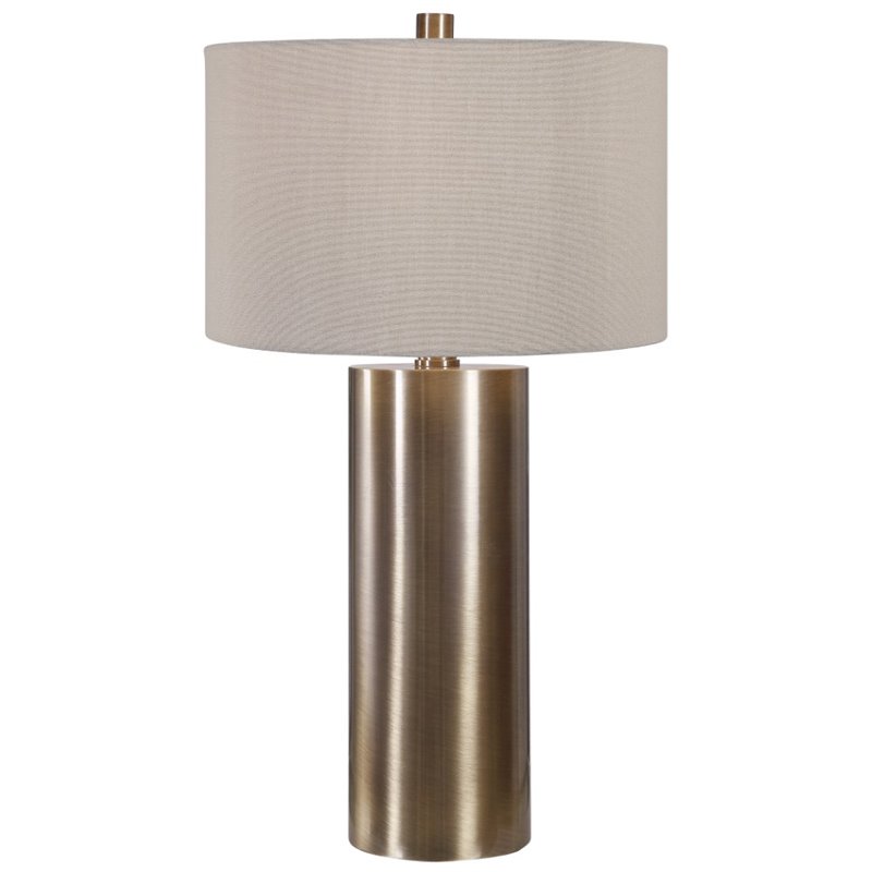 Uttermost Taria Contemporary Steel Table Lamp in Brushed Brass