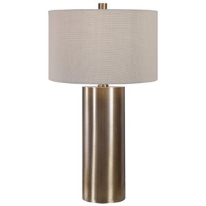 Uttermost Taria Contemporary Steel Table Lamp in Brushed Brass