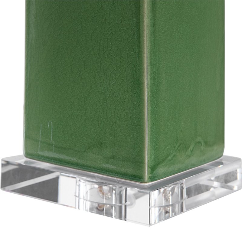 Uttermost Aneeza Ceramic and Crystal Table Lamp in Tropical Green/White