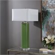 Uttermost Aneeza Ceramic and Crystal Table Lamp in Tropical Green/White