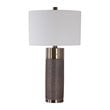 Uttermost Brannock Iron Ceramic and Fabric Table Lamp in Golden Bronze