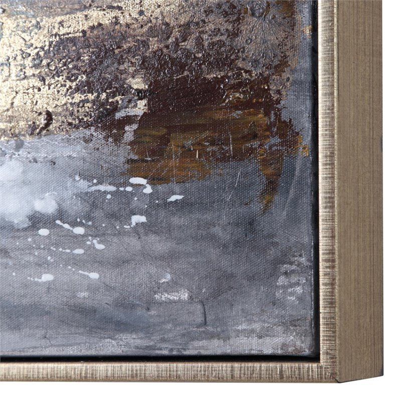 Uttermost Dawn To Dusk Firwood Abstract Hand Painted Art in Gray/White