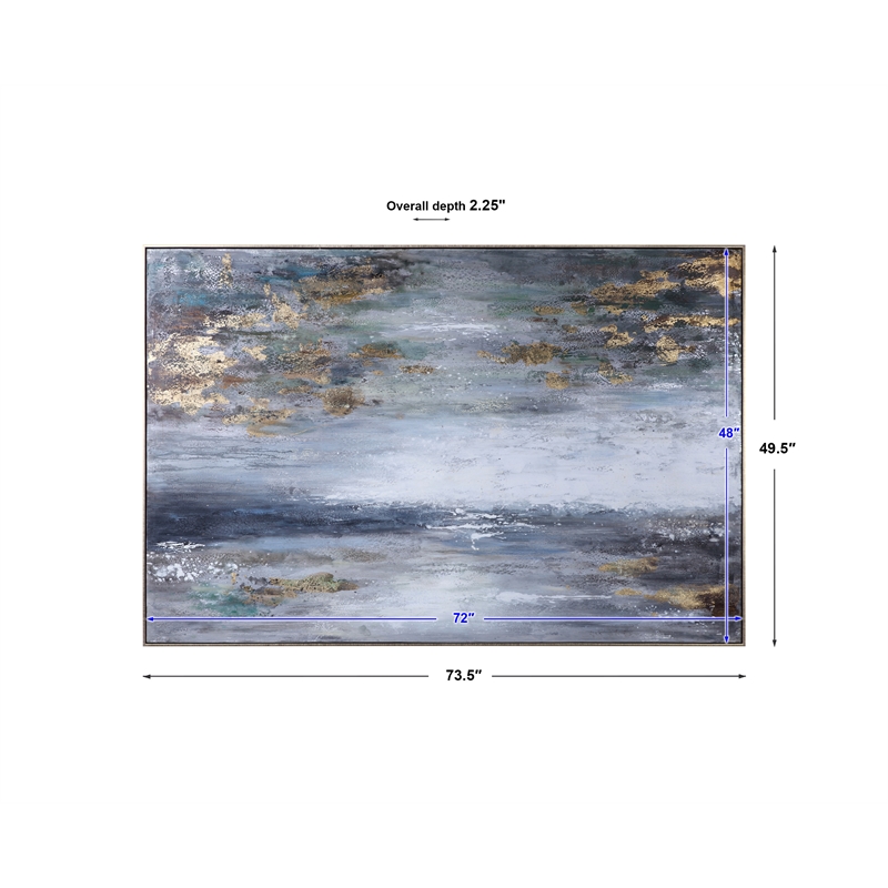 Uttermost Dawn To Dusk Firwood Abstract Hand Painted Art in Gray/White