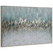 Uttermost Divide Coastal Firwood and Canvas Abstract Hand Painted Art in Blue