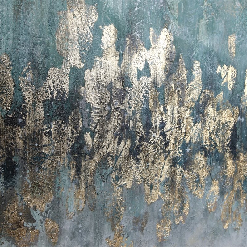 Uttermost Divide Coastal Firwood and Canvas Abstract Hand Painted Art in Blue