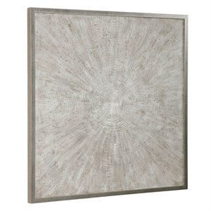 Uttermost Mesmerize Firwood and Plastic Abstract Hand Painted Art in Beige/White